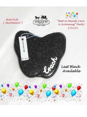 🦋Coach Black Glitter Butterfly Compact Mirror🦋